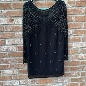 Free People Black Embellished Dress